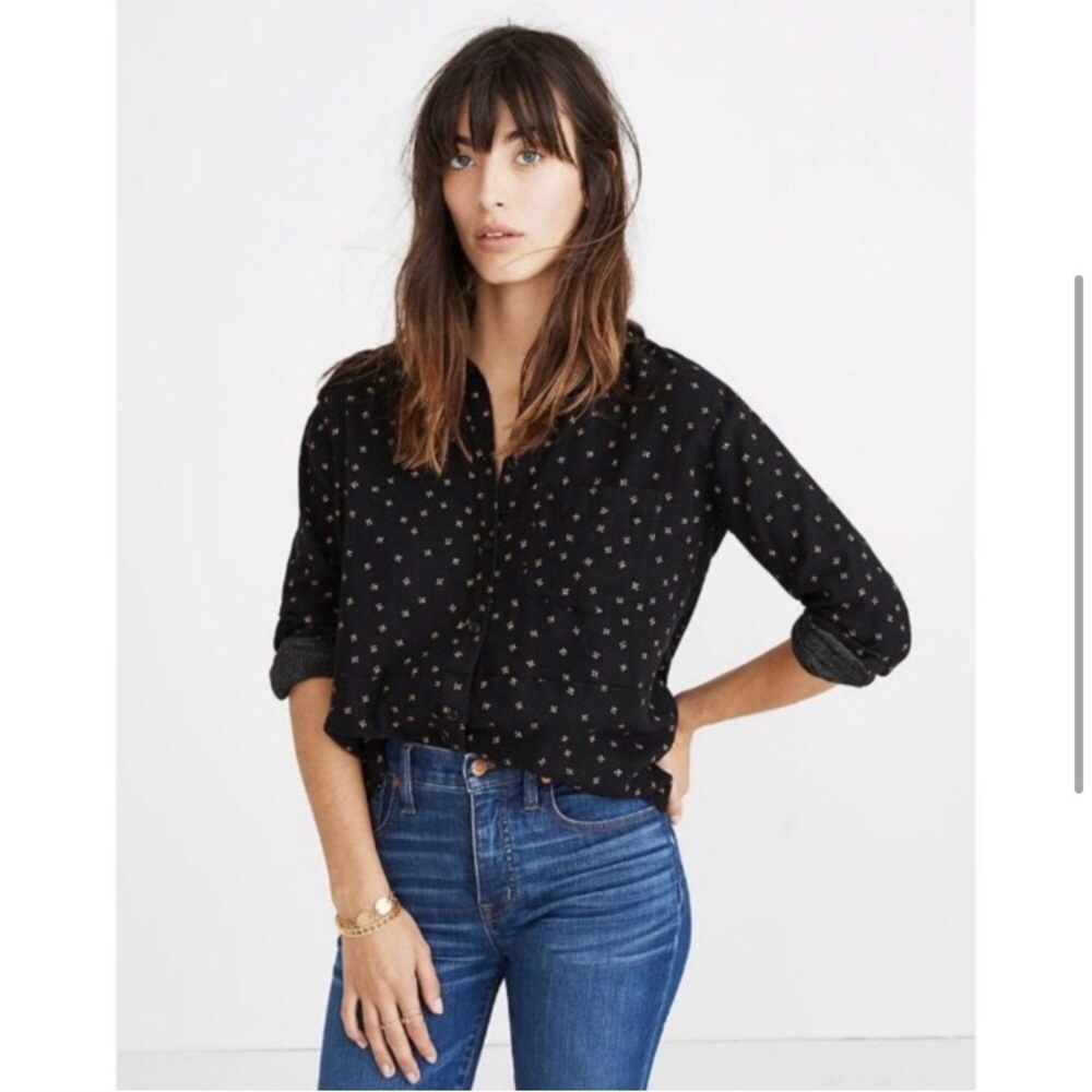 Madewell floral cotton buttondown S